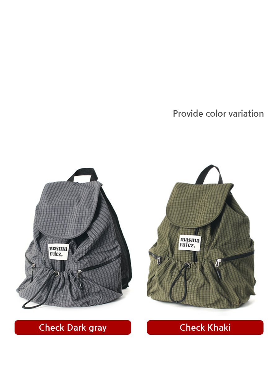 마스마룰즈(MASMARULEZ) String flap backpack _ Check 2 Colors