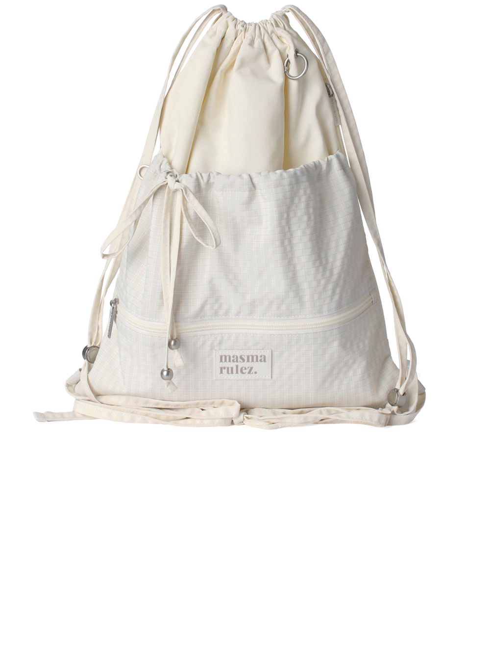 RIBBON GYM SACK - 4 COLORS CREAM